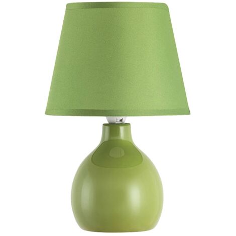 INGRID, CERAMIC TABLE LAMP WITH FABRIC SHADE