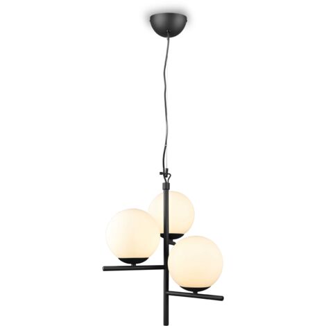 Lampadario PURE nero 3 luci E14 dimmerabile Trio Ø40