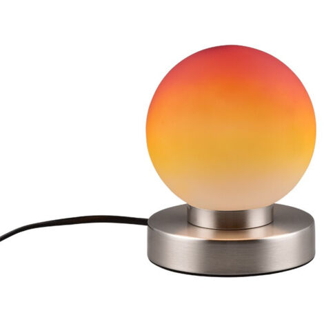 PRINZ II LAMPADA ACCIAIO E SFERA COLORATA ARANCIONE H 15CM 1 LUCE ATTACCO E14
