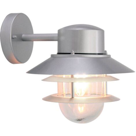 Lampada da esterno lanterna lampada da parete in acciaio inox argento H 23,6 cm 1 lampada da giardino a fiamma (1/5)