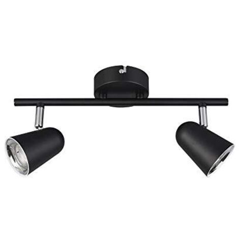 Faretti Led da Interno Parete Soffitto su Barra 2 Spots Nero Toulose GD Trio (1/4)