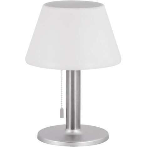 Lampada da terra solare a LED PELAGIA 2W 4000K IP44, cromo/bianco