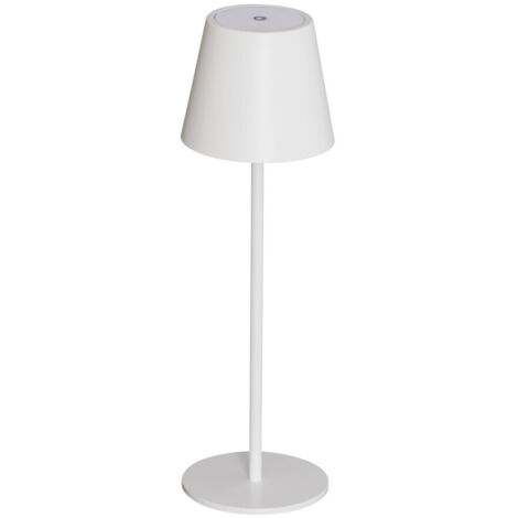 Lampada da tavolo LED - Wireless - Metallo bianco - IP54 - Dimmabile