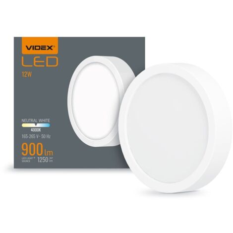 Plafoniera LED Videx bianca 10W 1250lm 4000K Ø14,2cm (1/4)