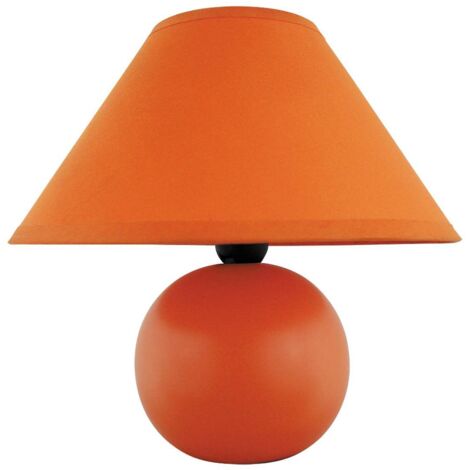 Tabella lampada Ariel ceramica tessile arancione Ø20cm H: 19cm con interruttore incorporato