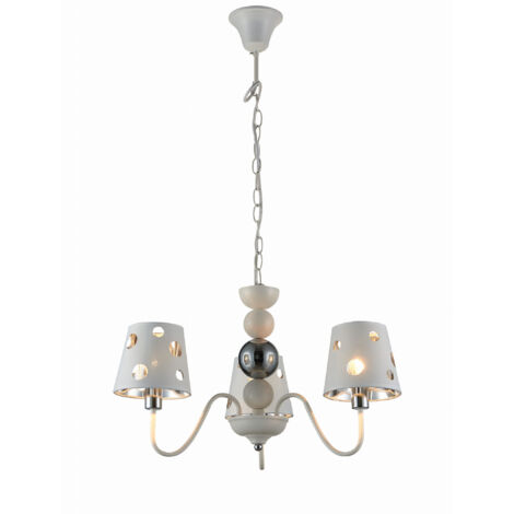 Lampada sospesa Candellux Batley Ø52 bianca e argento 3xE14 (1/2)