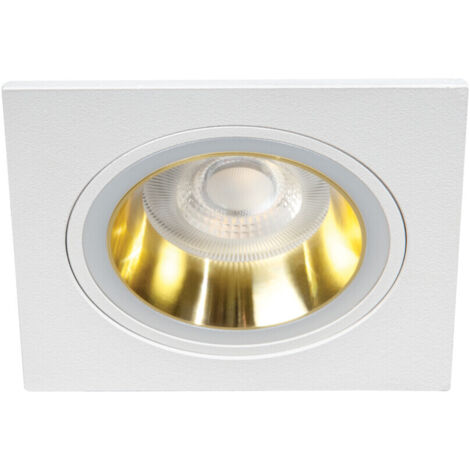 Faretto incasso soffitto quadrato bianco oro Kanlux Feline 37261 (1/4)