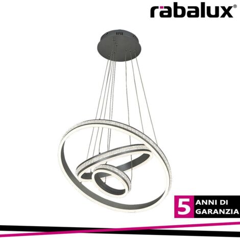 Lampadario LED Rabalux Avalon 75W alluminio spazzolato bianco (1/3)