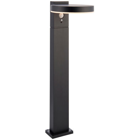 Paletto solare giardino PIR/crepusc. nero LED 290lm EBRO