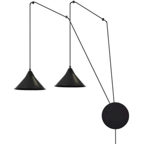 Lampada a sospensione Emibig Abramo 2xE27 nera Ø24
