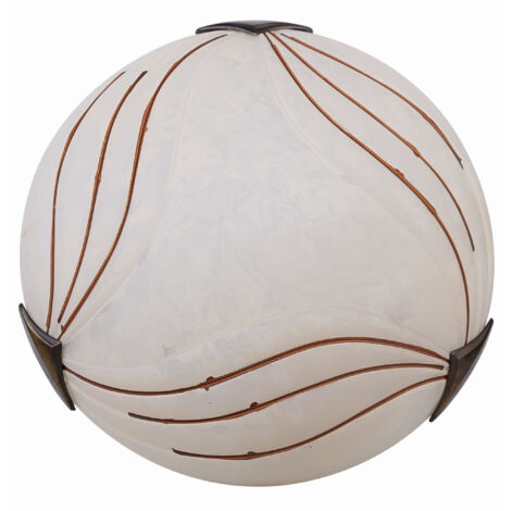 Plafoniera Candellux AGA 30cm vetro bianco/patina E27 (1/2)