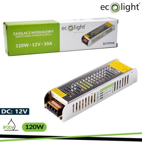 Alimentatore LED slim 120W 12V 10A IP20 Ecolight EC79769 (1/3)