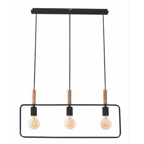 Lampada a sospensione Frame 3xE27 nera metallo Candellux (1/3)