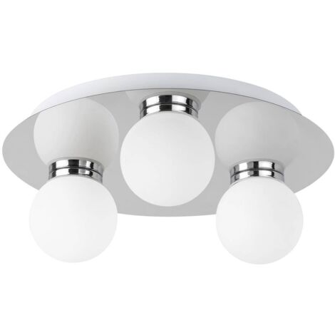 Bagno luce Becca metallo / vetro cromato / bianco Ø30cm IP44