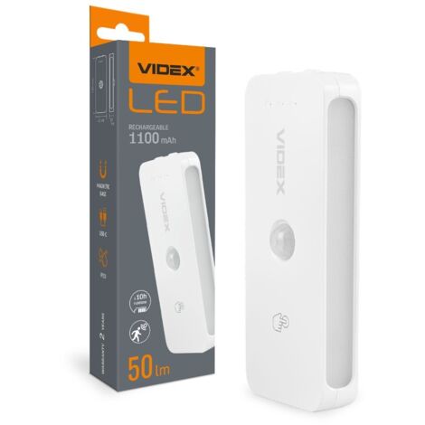 Lampada LED ricaricabile PIR USB‑C magnetica Videx VL‑NL053W‑S (1/5)