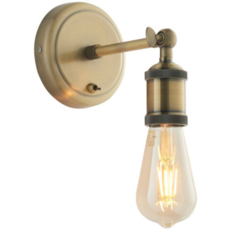 Endon Hal Lampada da parete in metallo, piastra in ottone anticato (1/5)