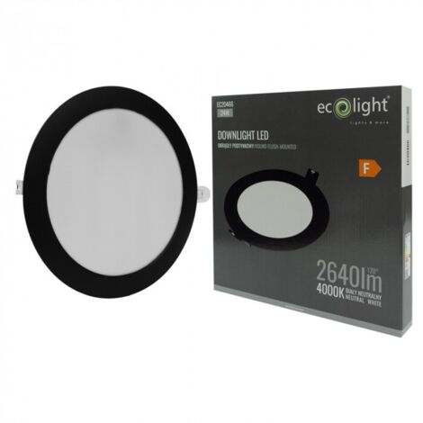 Downlight incasso tondo nero 29,5cm LED 24W 4000K (1/4)