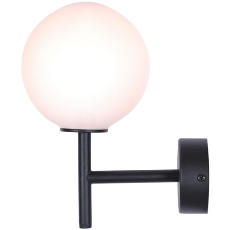 Applique Kaja FARO K-4884 nera con vetro bianco E14