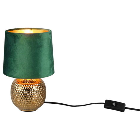 Lampada da tavolo ceramica velluto verde oro SOPHIA R50821015