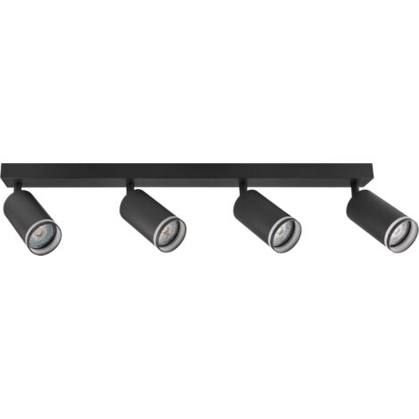 Faretto barra soffitto 4xGU10 nero alluminio Polux PARIS