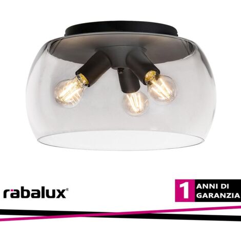 Plafoniera Rabalux Ursula nera 40 cm 3xE27 metallo (1/3)