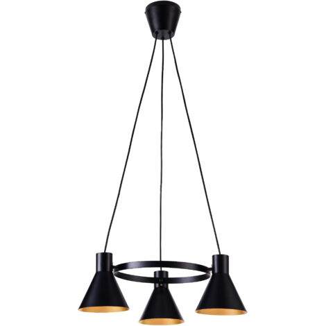 Lampadario Candellux More 33-71156 nero oro 3xE27 metallo (1/5)