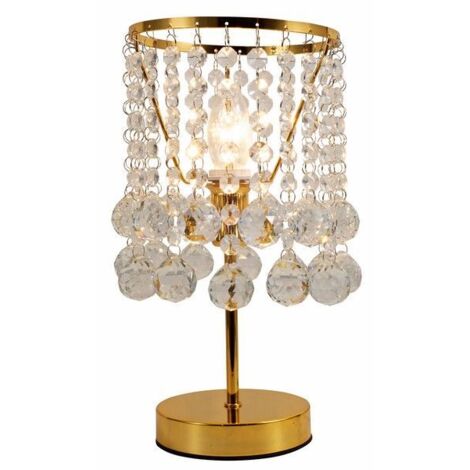 Lampada da tavolo oro glamour London Crystal E14 40W Reality