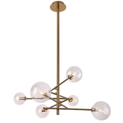 Lampadario Maxlight Lollipop ottone 6 luci sfere G9 (1/4)