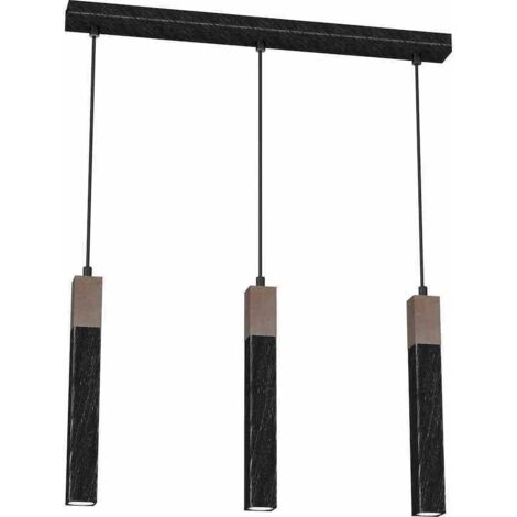 Lampada a sospensione Milagro SOLO MLP7470, nero anticato / legno patinato (1/5)