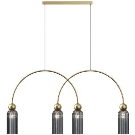 Lampada sospensione ANTIC ottone/grigio vetro 4xE14 Maytoni