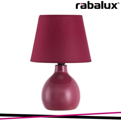 lampada da tavolo Ingrid tessile ceramica rosso Ø17cm H: 28 cm con interruttore