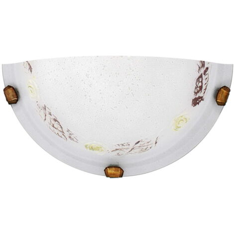 Plafoniera Candellux Róża 30 cm vetro E27 ottone bianco (1/2)
