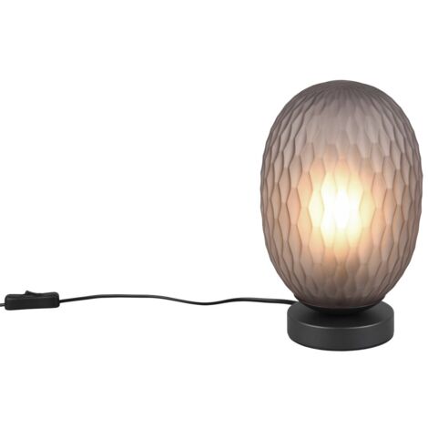 Lampada da tavolo FACETTE vetro fumé nero E27 Trio (1/5)
