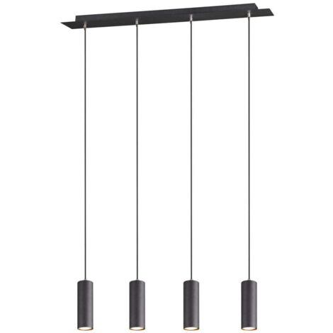 Lampadario Marley nero in metallo Trio 4xGU10 dimmerabile