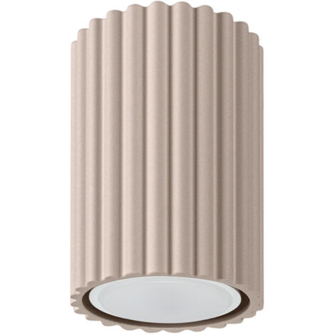 Spot soffitto moderno taupe tondo rigato 10cm GU10 Sollux