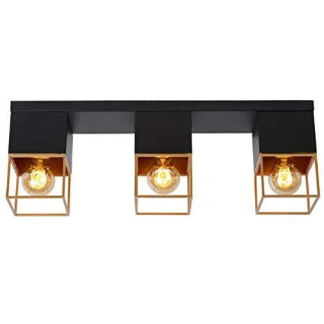 LUCIDE RIXT Lampadario 120 W, Nero/Oro (1/4)