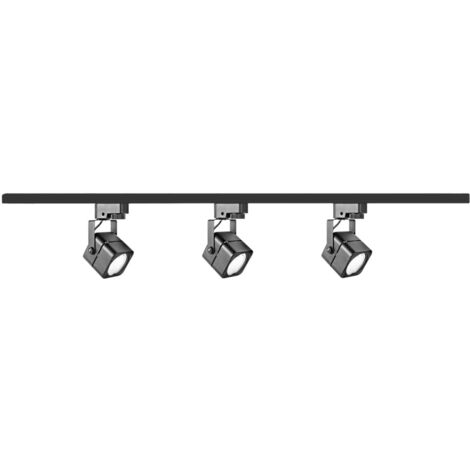 Kit binario nero 3 faretti GU10 da 10W 1m Vienna Polux