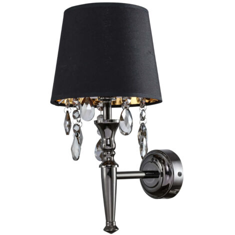 Applique Vigo nera oro tessuto 1xE14 Light Prestige