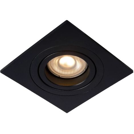 Faretto incasso quadrato nero orientabile GU10 50W Lucide (1/5)