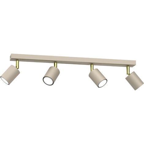 Plafoniera barra 4 faretti crema oro GU10 8W Striper