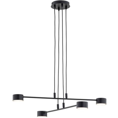 Lampada a sospensione MODUS nera regolabile 4xGX53 Emibig