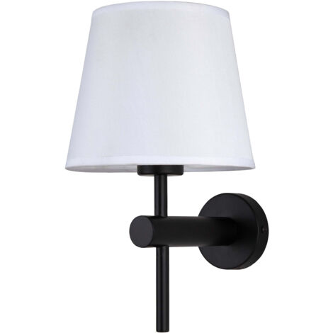 Applique Tivoli nera paralume bianco E27 40W LightPrestige (1/5)