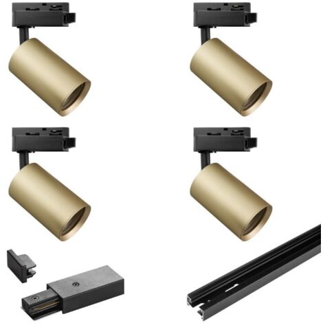 Kit binario monofase X-Line 2x1m 4 faretti GU10 oro DPM