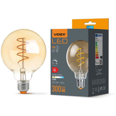 Lampadina LED filamento G95 4W E27 dimmer 2200K Videx