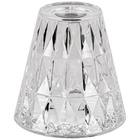SIGGY, INDOOR TRANSPARENT PLASTIC TABLE LAMP, 2W, WITH SHADE