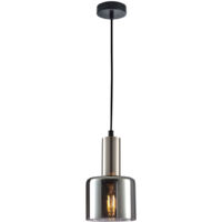 Italux Santia lampada a sospensione nera/argento Ø12 E27