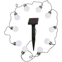 Ghirlanda solare 10 LED sfere bianche Polux 3,8m IP44