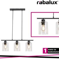 MIROSLAW, GLASS PENDANT LAMP, E27 3X MAX 40W, MATT BLACK