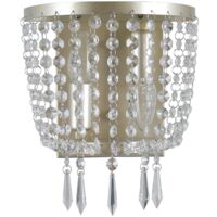 Italux Cortina - Applique Champagne 2 Luci con Paralume in Vetro Cristallo, E14