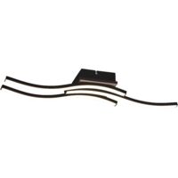 ROUTE PLAFONIERA LED 15W 1000lm, 3000K 3 BACCHETTE ONDULATE ANTRACITE CON EFFETTO LEGNO L. 56CM